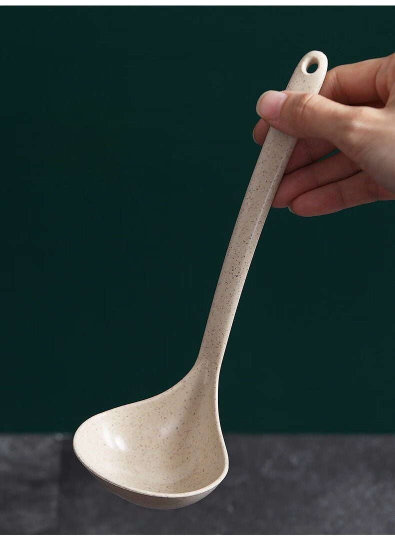 嘉德朗小麦秸秆长柄大小号汤勺子家用盛粥稀饭厨房日式长汤勺 【大号