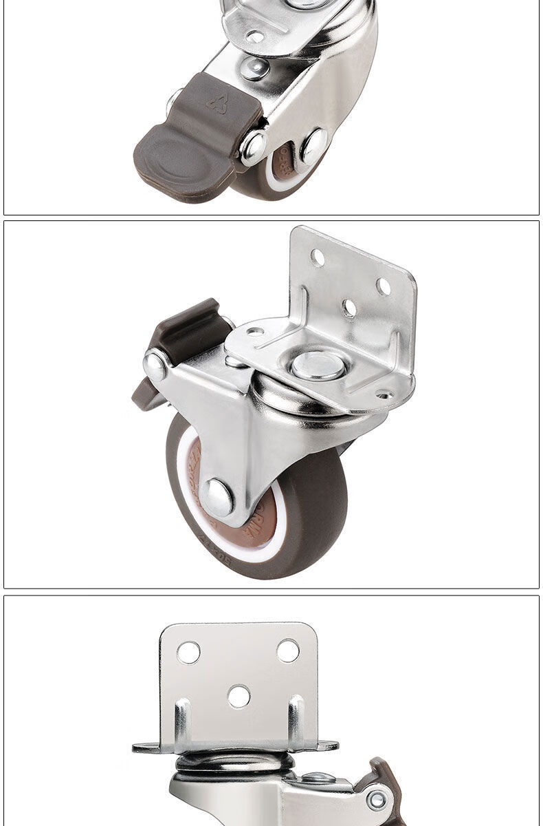 万向轮轮子滑轮l型直角夹板桌子轮子婴儿床万向轮滑轮配件实木花架