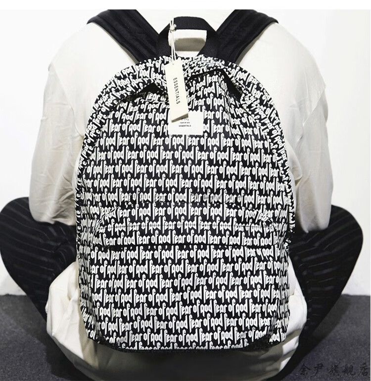 fog满印书包fog双肩包书包情侣复线ins潮流满印学生of背包皮质男女
