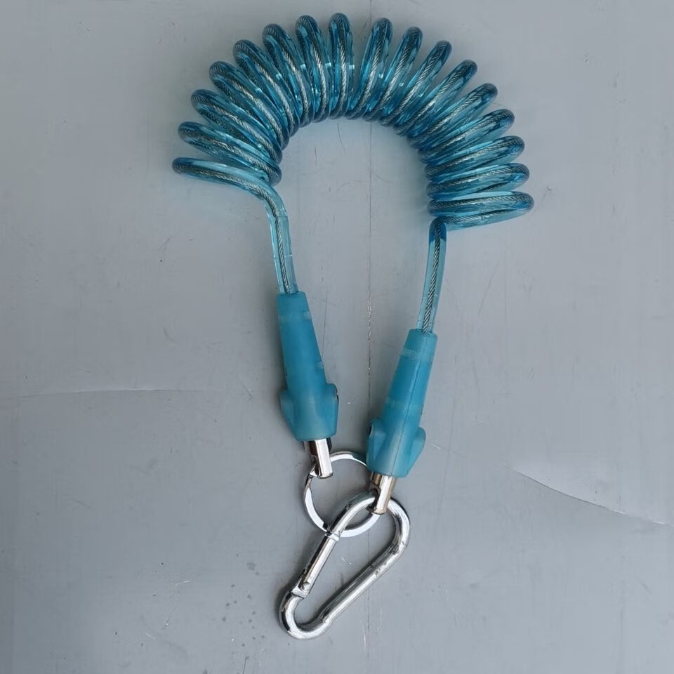 电动扳手安全绳失手绳粗钢丝架子工木工多功能挂钩带小挂钩安全绳蓝色