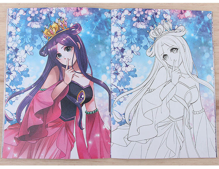 迪士尼disney叶罗丽涂色画画本女孩绘画册动漫冰公主涂鸦卡通儿童填色