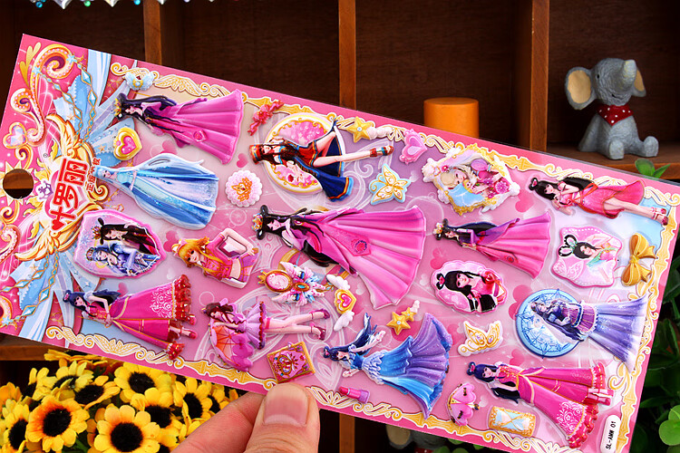 精灵梦叶罗丽可爱女孩公主立体卡通贴画sticker儿童奖励粘贴纸 叶罗丽