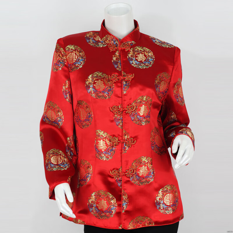 过年加厚唐装百岁老人大红生日套装女90大寿星奶奶过寿穿带寿字衣服