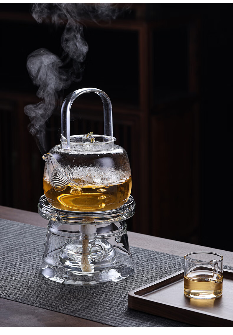 2022新款一屋窑玻璃茶具一屋窑耐热玻璃酒精灯底座加热烧水泡茶壶保温
