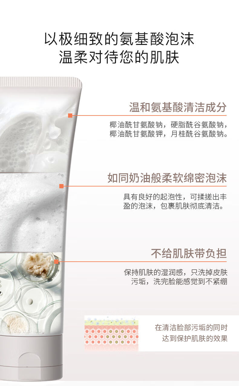 三月理洗面奶控油去黑头氨基酸旗舰店官方里清洁毛孔男女100gml