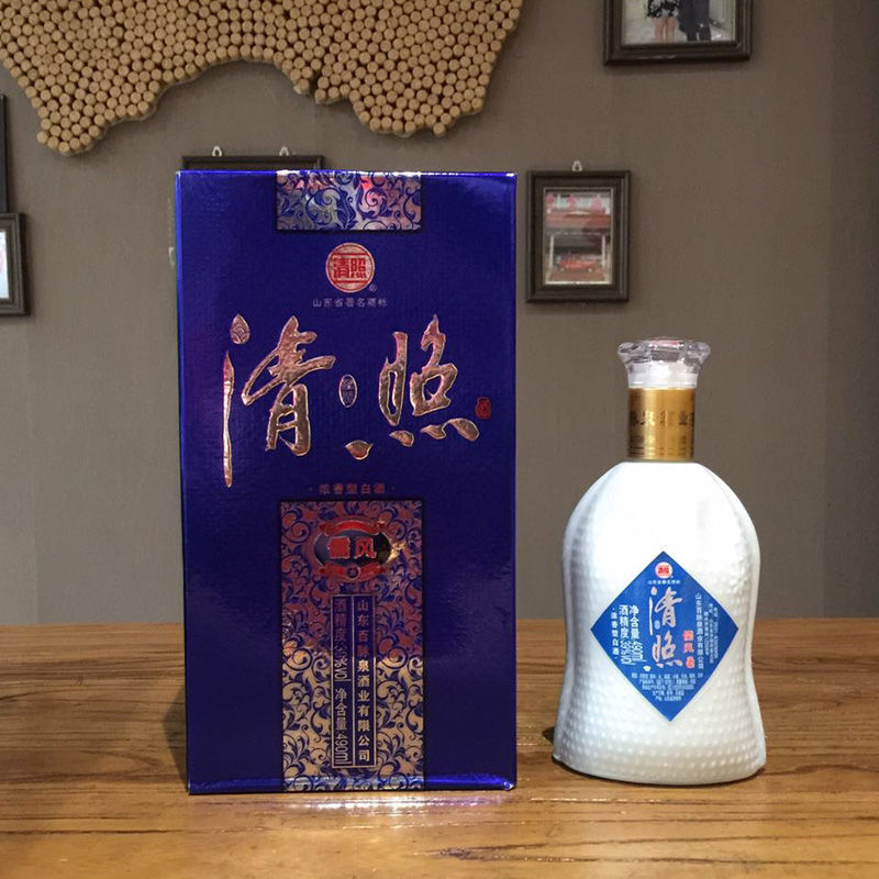 官方旗舰山东济南特产百脉泉清照39度儒风清照酒500ml6瓶