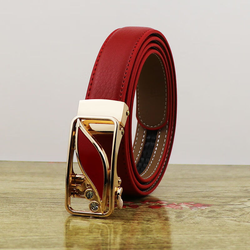 款腰带时尚潮流女士皮带哈璐亚 叶子款 红色皮带长度110cm【图片 价格