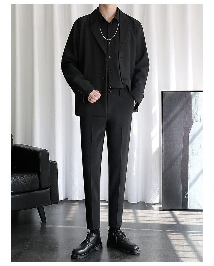 aj i lv国际轻奢侈品牌男装西装套装男秋冬西装裤男士裤子潮流直筒小