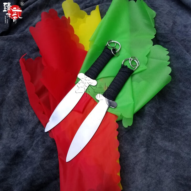 武术套路双不锈钢制表演训练双匕手短刀道具对练比赛表演小刀带脊花梨