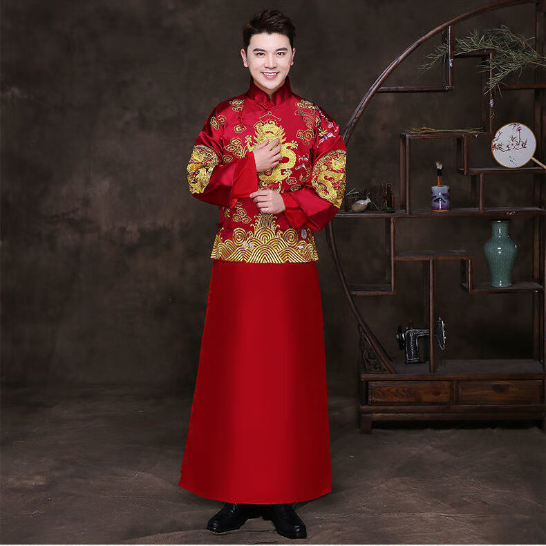 秀禾服男男款秀禾新郎2022年春季年中式结婚礼服古装新郎男士唐装龙凤