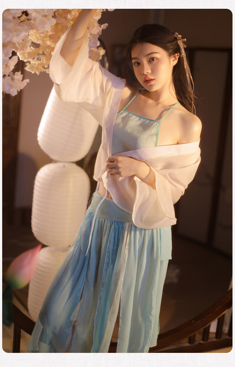 雅趣 情趣内衣性感套装汉服国潮经典古风透视网纱睡衣免脱内裤情趣