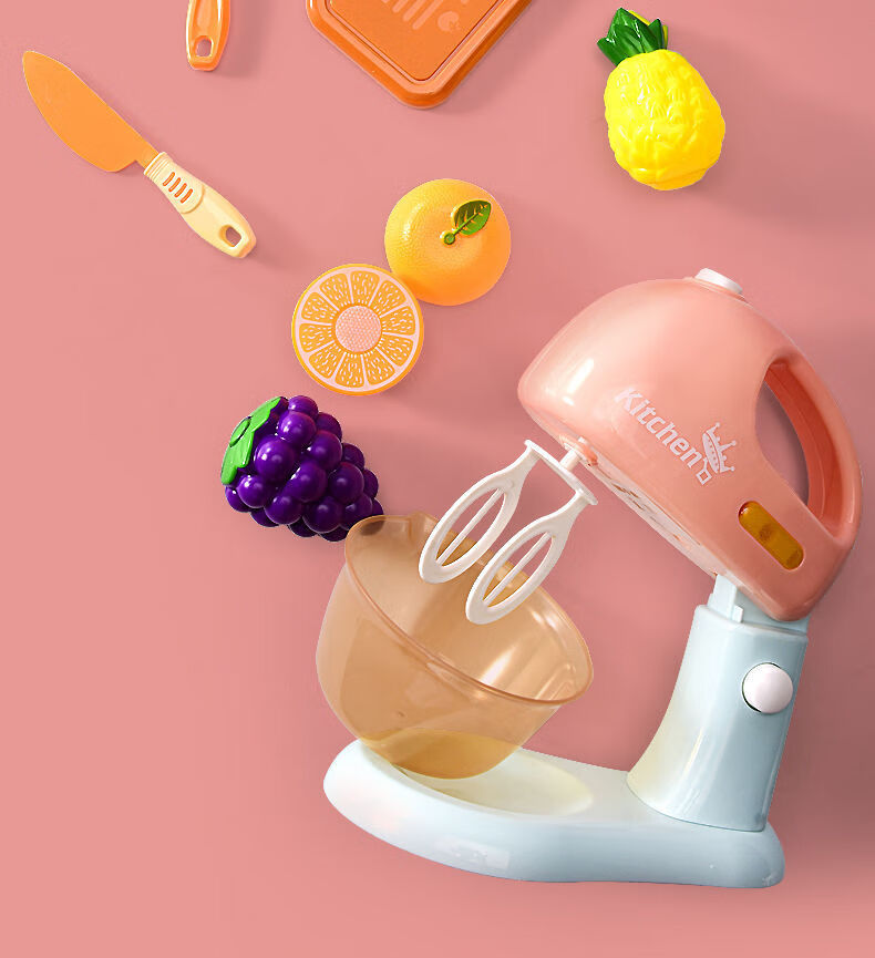 豆浆机玩具儿童仿真迷你榨果汁过家家可加水35岁6男女孩套装搅拌机