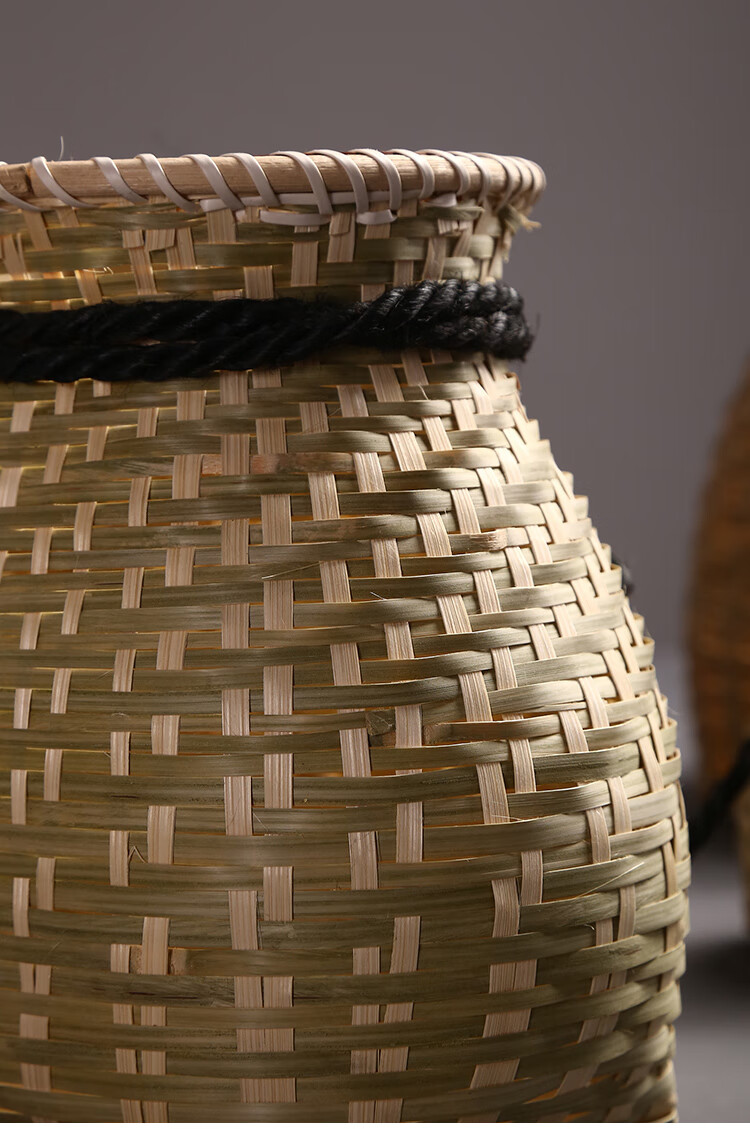 采茶叶的篮子竹编鱼篓手工制品竹篓小竹篮竹篮子采茶篓收纳筐文艺舞蹈