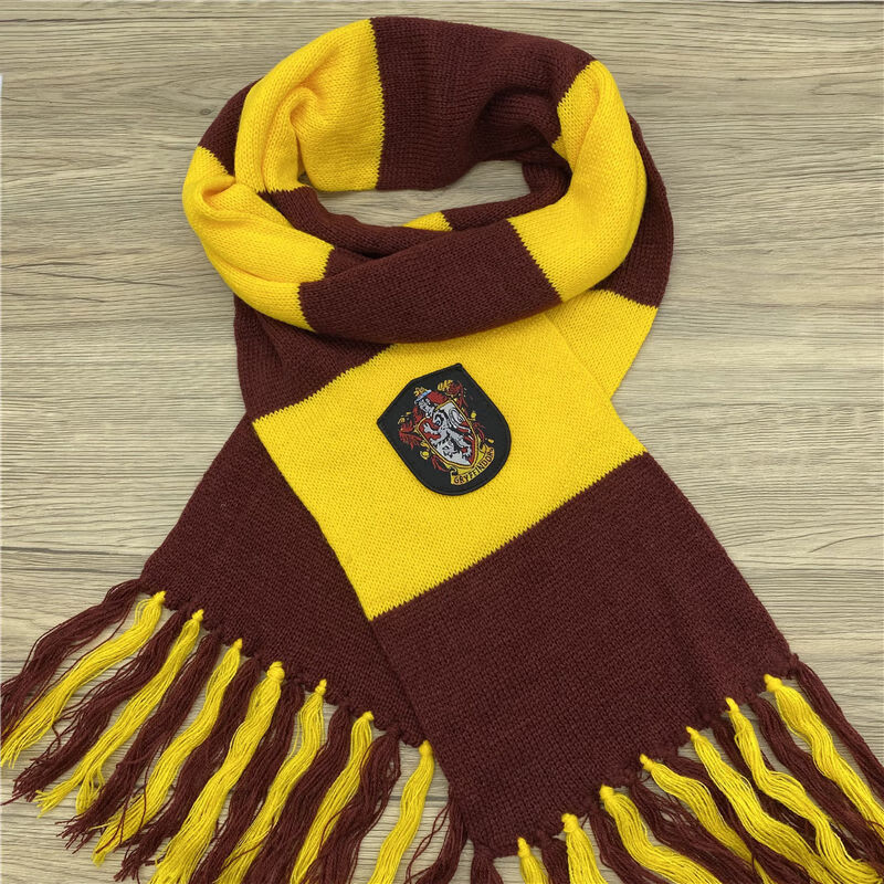 哈利波特围巾徽章保暖加厚秋冬款寒斯莱特林手套学院风围脖帽子红狮
