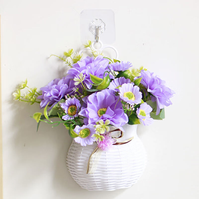 挂墙花篮仿真花家居挂壁挂饰假花卧室客厅墙上小装饰餐厅墙面挂件挂篮