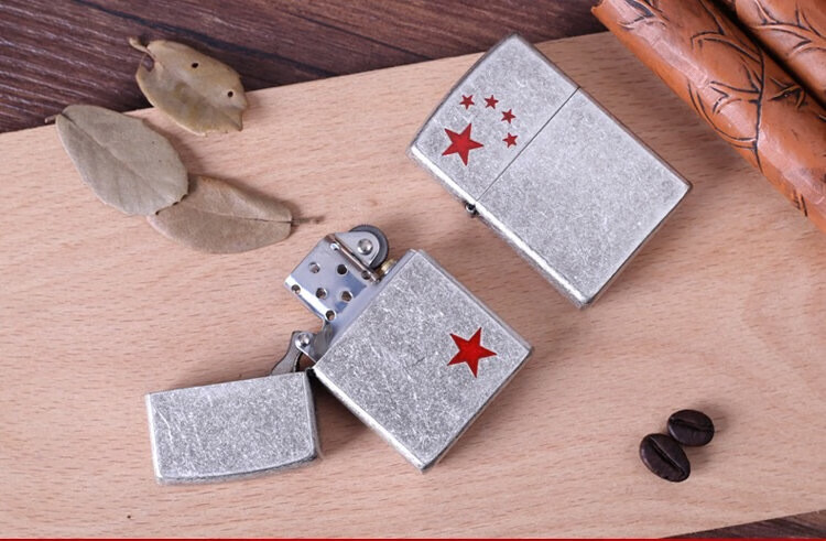 zorro佐罗煤油打火机黄铜防风个性创意五星五角星中国心经典礼品送