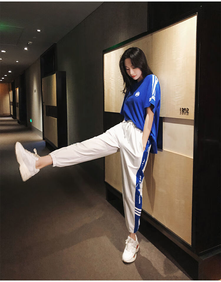 白色t 蓝色裤子 s 建议【95斤以下】【图片 价格 品牌 报价】-京东