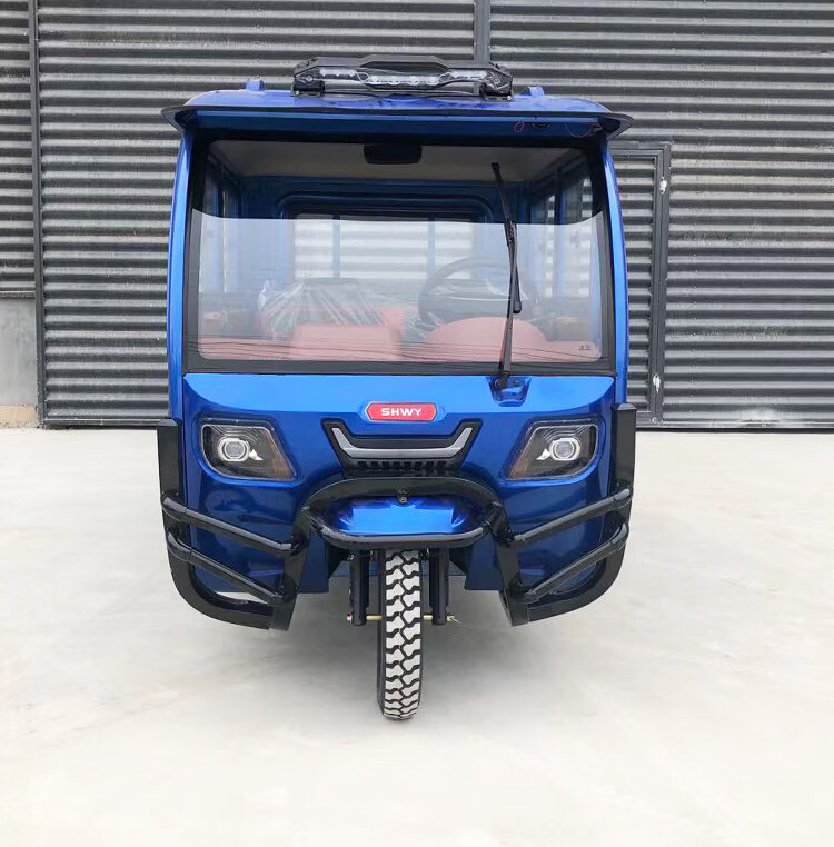 新款半封闭双排电动三轮车货车载重成人油电两用货运电瓶车家用车套餐