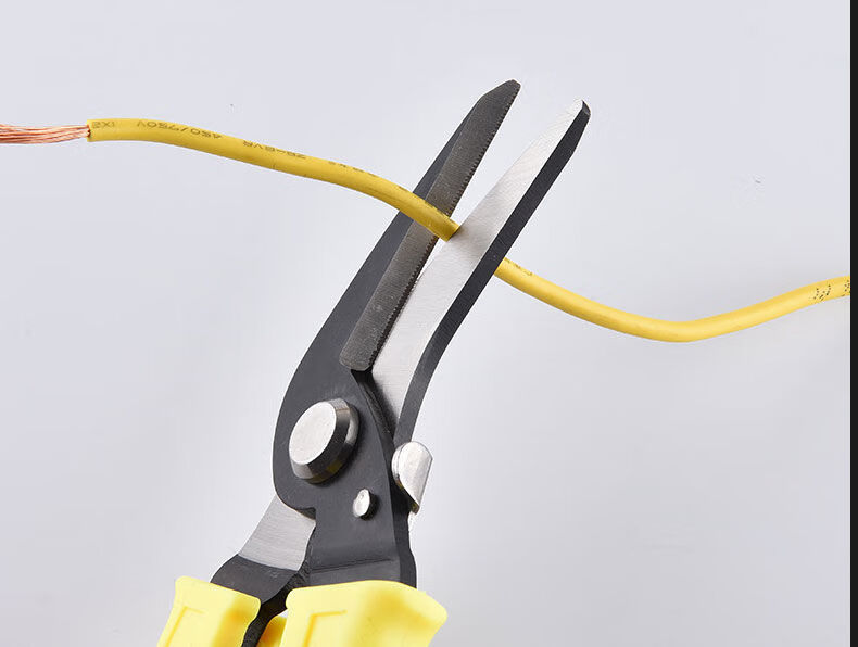 工业剪刀发黑强力铁皮剪刀剪航空剪龙骨剪铁丝网双色直头铁皮剪