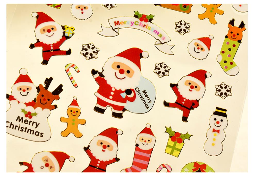 神孩子圣诞节日礼品装饰箔平面pvc贴画儿童可爱卡通平安夜diy粘贴纸vc