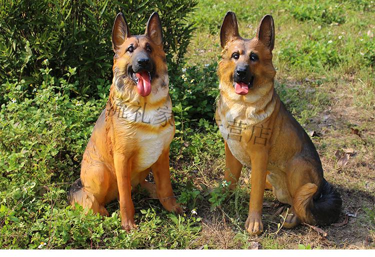 仿真狗狗摆件客厅落地雕塑户外庭院花园动物模型大型假狼狗玻璃钢