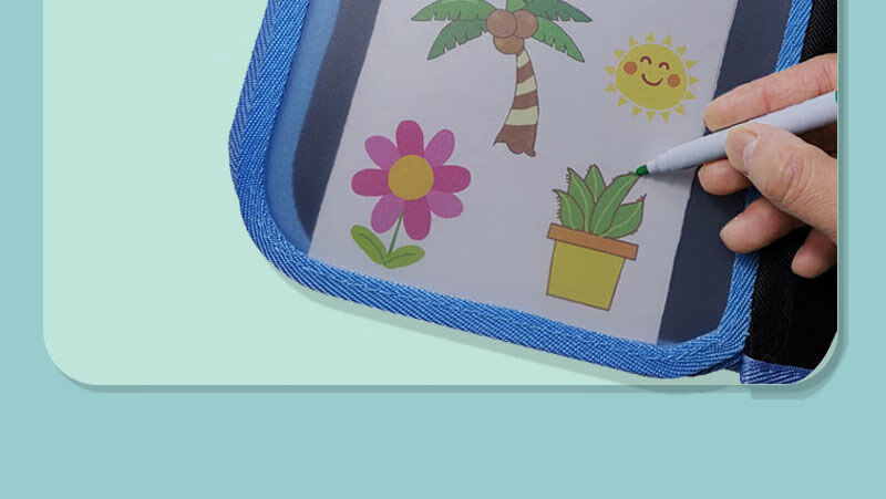 仓梵画画板儿童涂鸦宝宝小孩小黑板便携写字板可擦写水绘画本玩具蓝喵