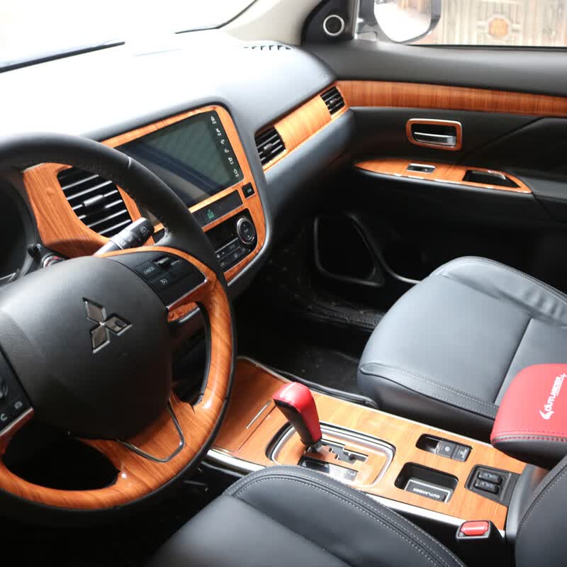 适用于1721款三菱欧蓝德中控台贴膜面板保护贴纸改装汽车用品内饰1721