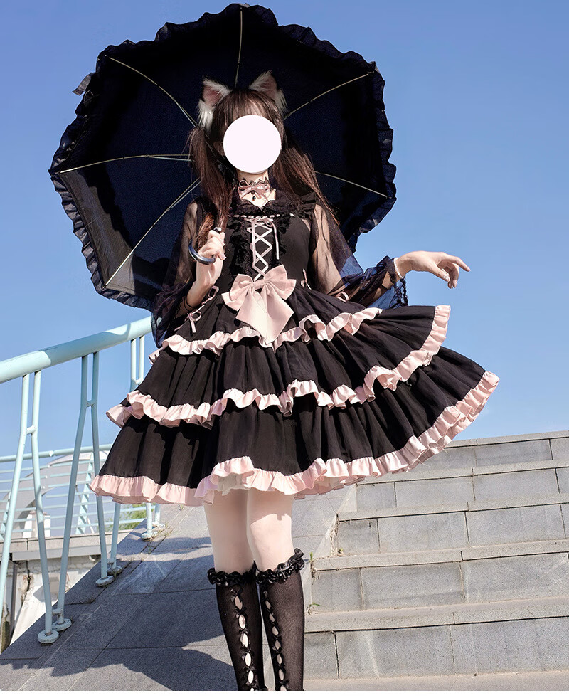 连衣裙日常洋装连衣裙公主裙春秋打歌服洛丽塔洋装辣妹连衣裙裙子s