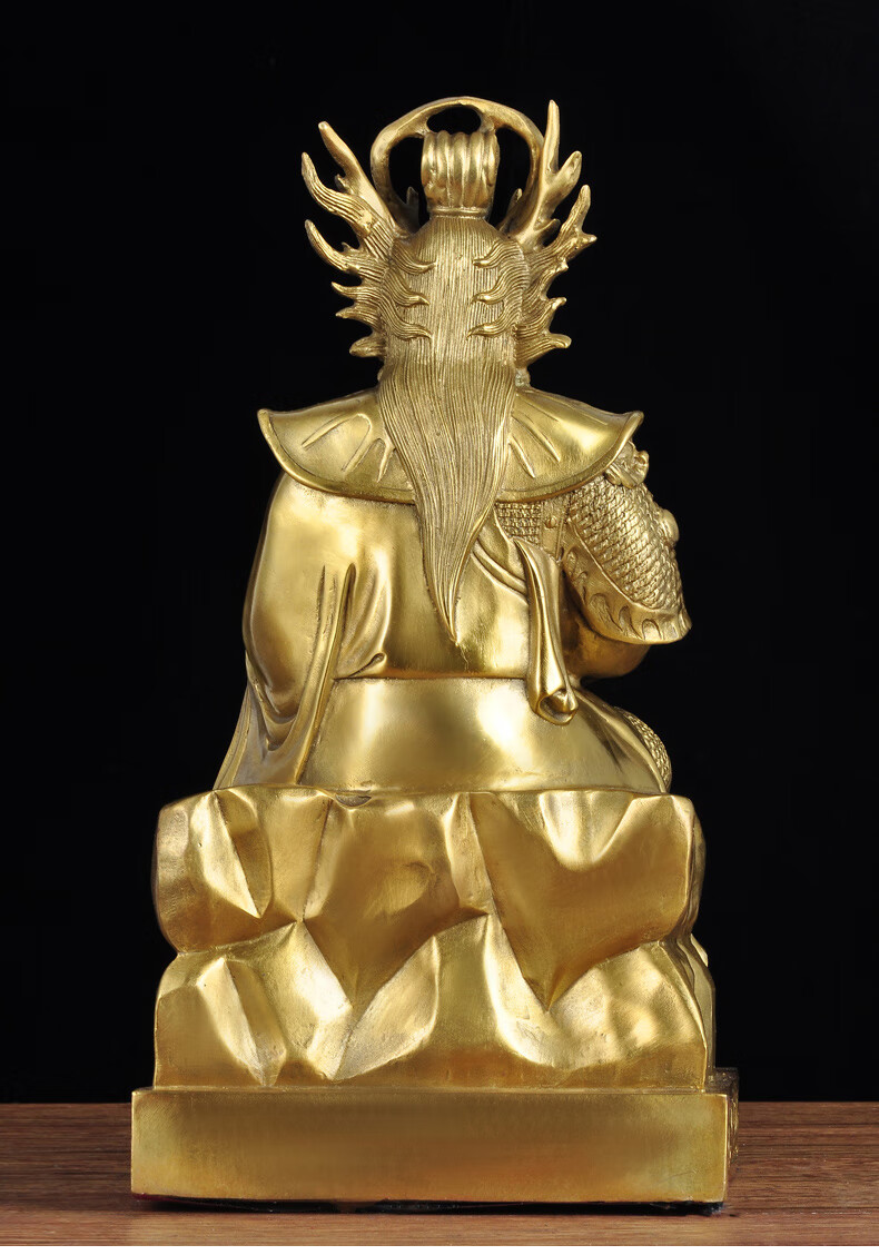 纯铜龙王爷神像摆件广济龙王像四海龙王像工艺品家用寺庙佛堂供奉1尺