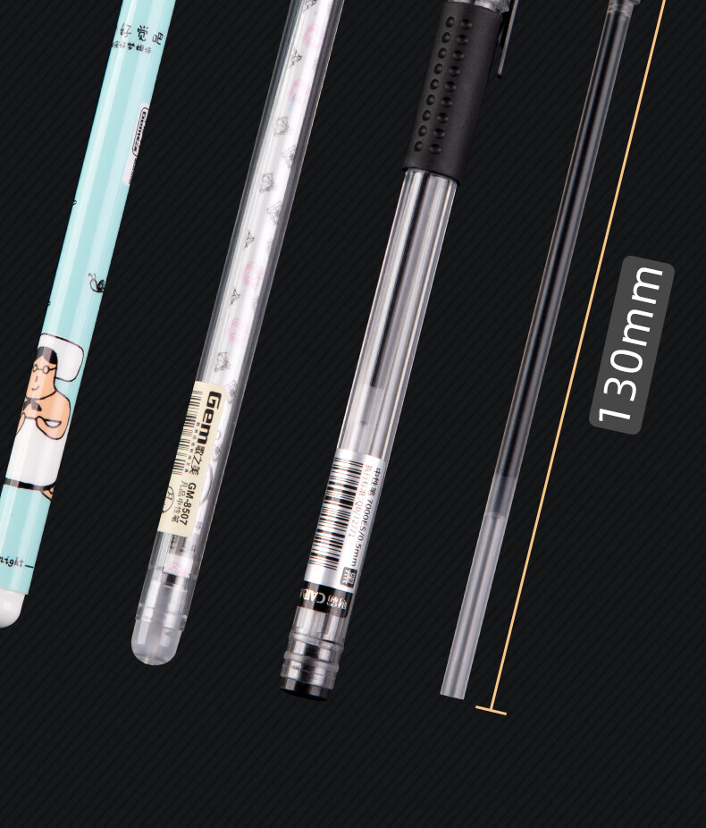 038mm黑色笔芯桶装100支装中性笔笔芯05mm黑色中性笔芯全针管水笔红色