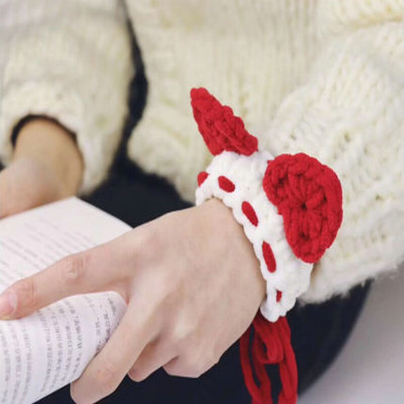 熹卡龙新品毛线编织手环小熊手环学生情侣毛线手工编织材料包自制兔