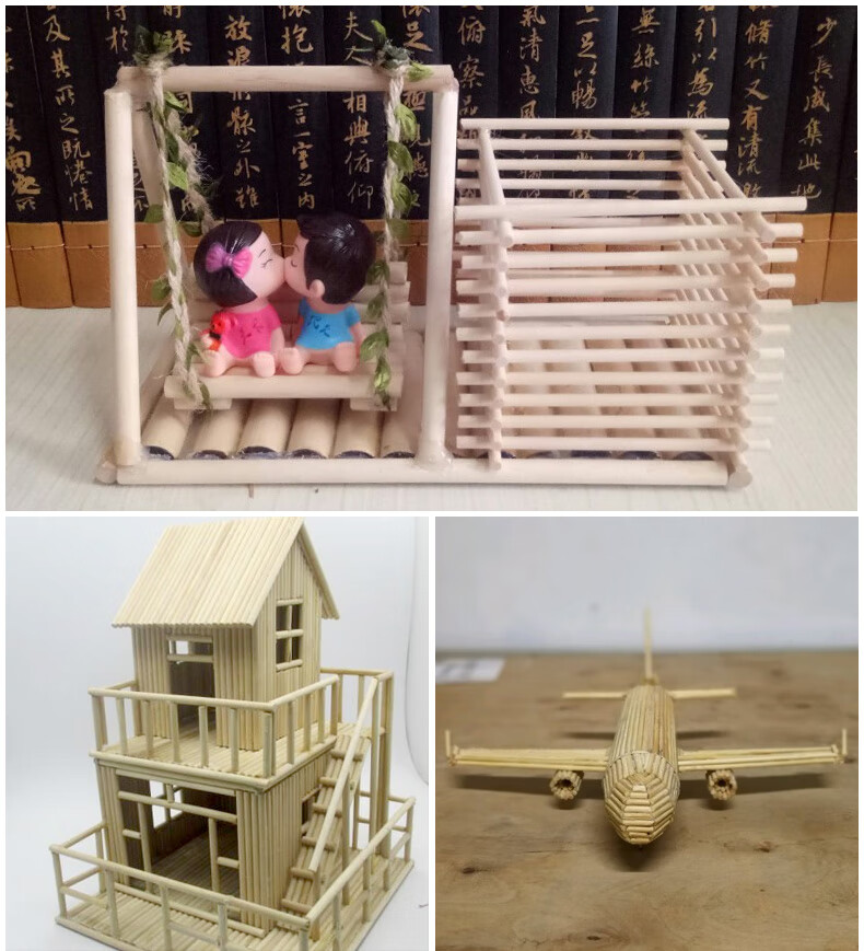 木棍手工diy制作建筑模型材料小木条圆木棒竹签竹棍细竹棒细木棍 本色