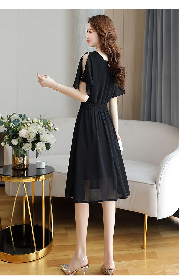 伊卡茵高端潮牌连衣裙女夏季2022新款温柔风高端品牌雪纺甜美气质松紧