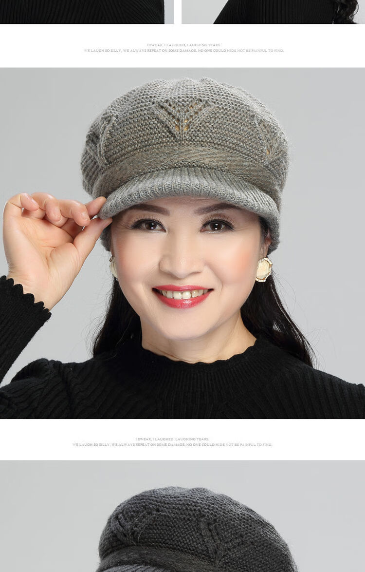 中老年人秋冬薄款帽子女针织帽老太太毛线帽冬老人奶奶帽妈妈帽单层薄