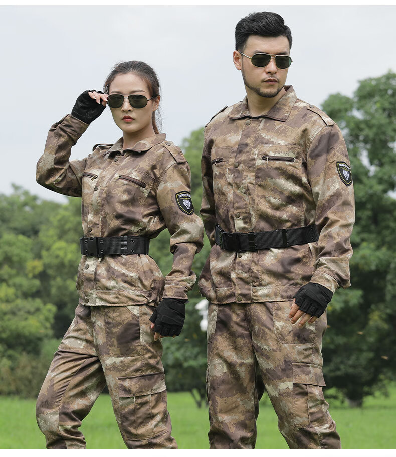 耐克秋冬新型户外新式迷彩服套装男女猎人教官训作服高中军训服夏
