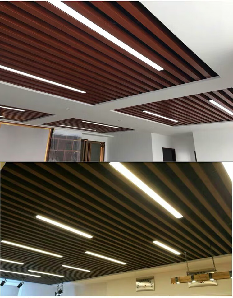 led长条方通灯办公室吸顶铝方通专用商场网吧健身房条形格栅灯具黑框