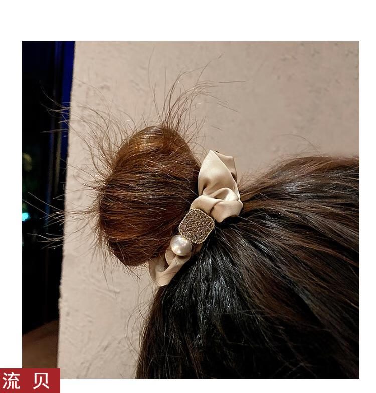 流贝感大肠发圈女2022缎面扎头发肥肠圈绑头发马尾粗头绳头饰驼色蓝色