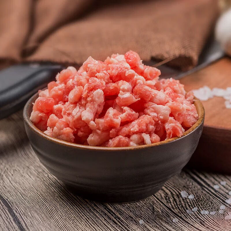 新鲜冷冻土猪肉馅五花肉馅肉沫猪肉丁农家散养瘦肉馅饺子馅新鲜猪肉馅