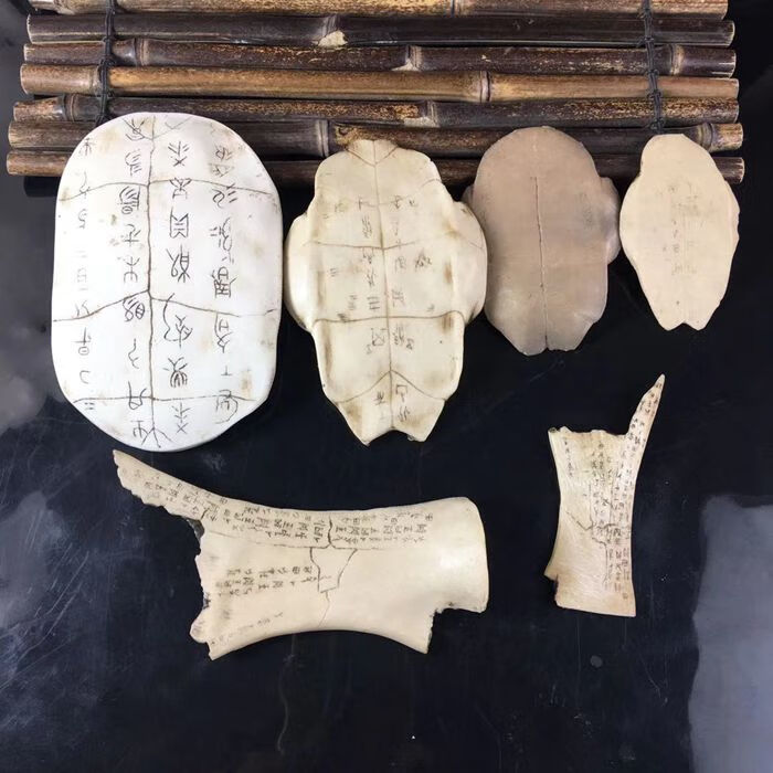 仿甲骨文龟壳古代文字仿古甲骨文摆件树脂工艺品影视道具教学用品装饰