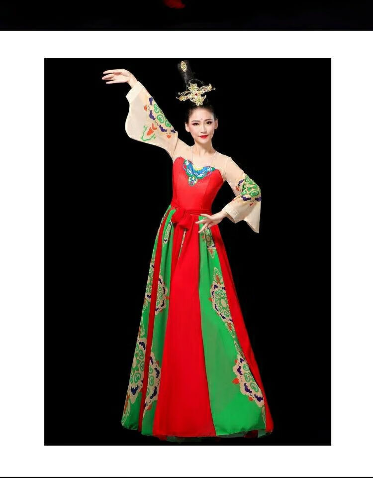 新品古典舞演出服唐印舞蹈服装古典舞演出服女舞台表演服飘逸中国风