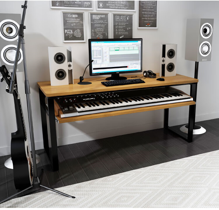 款 简约经济琴桌电钢琴录音棚工作台音乐工作桌编曲工作调音台桌子