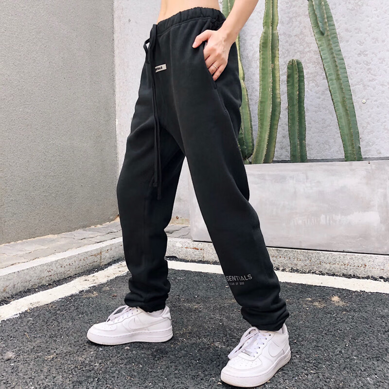 珂纷essentials卫裤长裤男束脚休闲宽松运动黑灰色春秋女美式fog复线