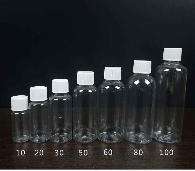 透明塑料瓶小口液体pet加厚分装瓶小瓶子小药瓶带盖密封10毫升100个