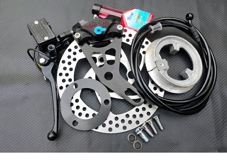 cnc电摩车后碟刹改装009小龟刹车220套件大小螃蟹卡钳cnc钛色