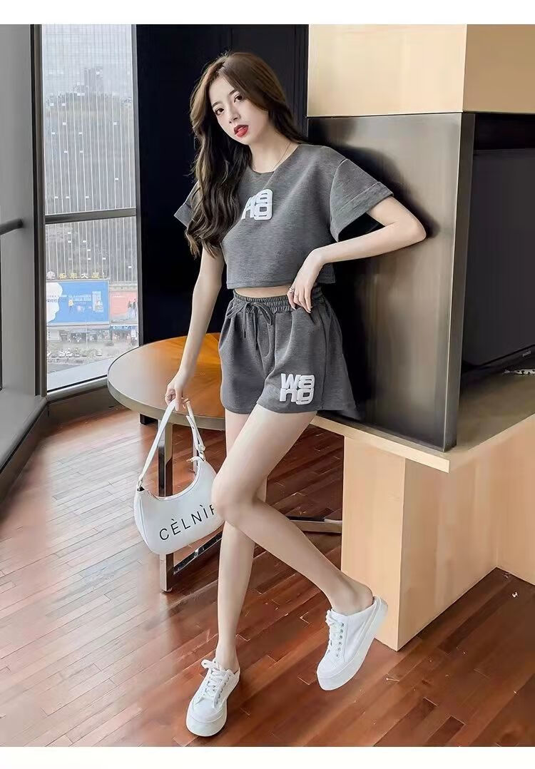 女士运动套装夏季年夏天时尚休闲运动短裤套装女夏季网红炸街气质显瘦