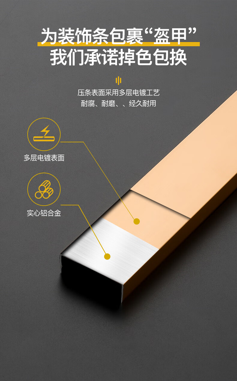 铝合金u型槽条金属嵌入式钛金u形包边收边压条吊顶背景墙装饰线条59u