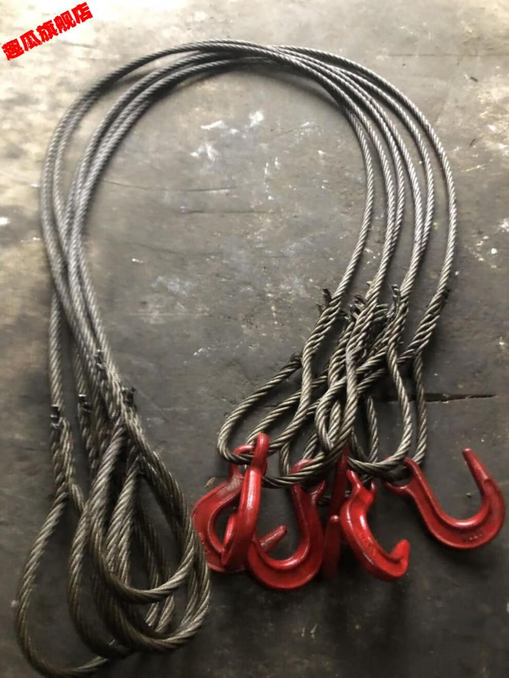钢丝绳编绳扣的标准图片