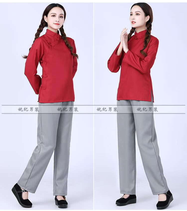 淼喵农民演出服男女民国平民老百姓衣服群众演员陕北农村妇女村姑服装