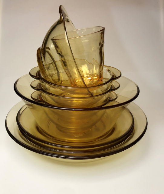 美国康宁碗美国康宁耐热玻璃家用透明玻璃碗水果碗沙拉碗康宁餐具鱼盘