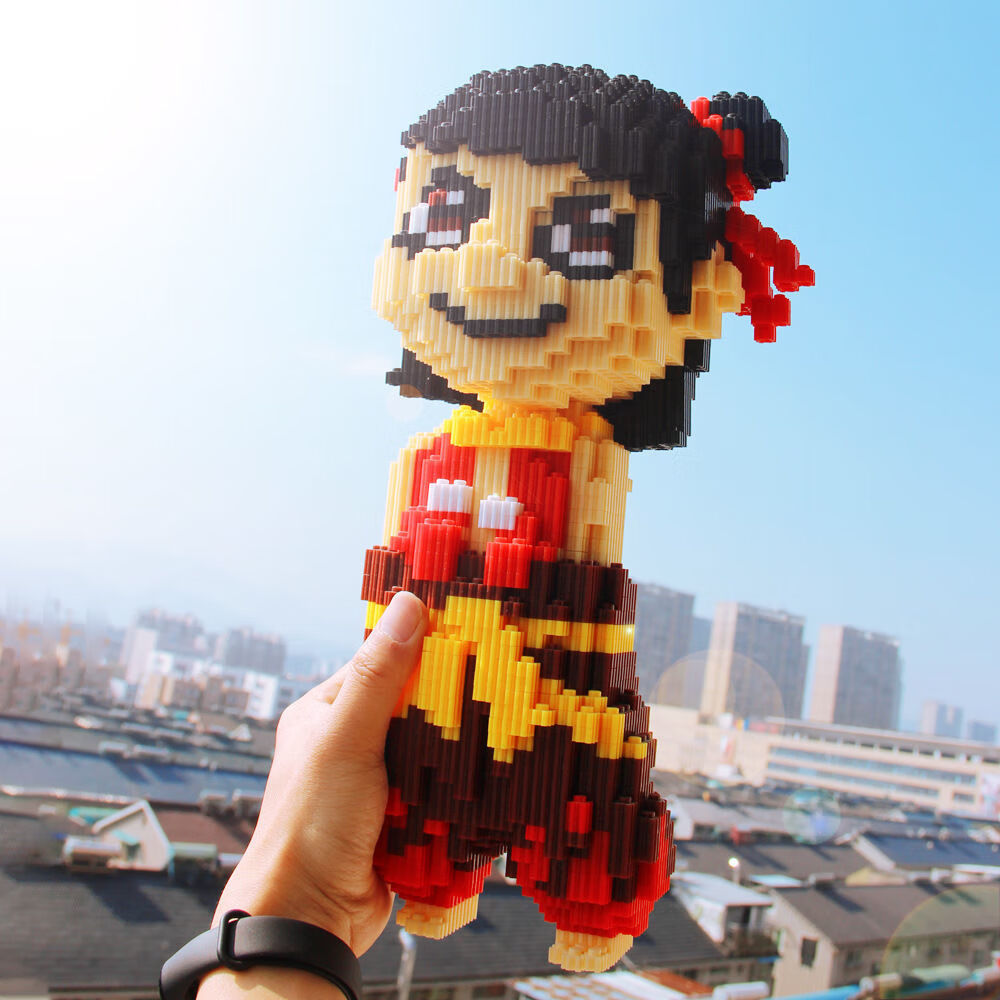 小颗粒拼装积木高难度玩具魔童降世哪吒女孩拼图礼物巨大型cl哪吒